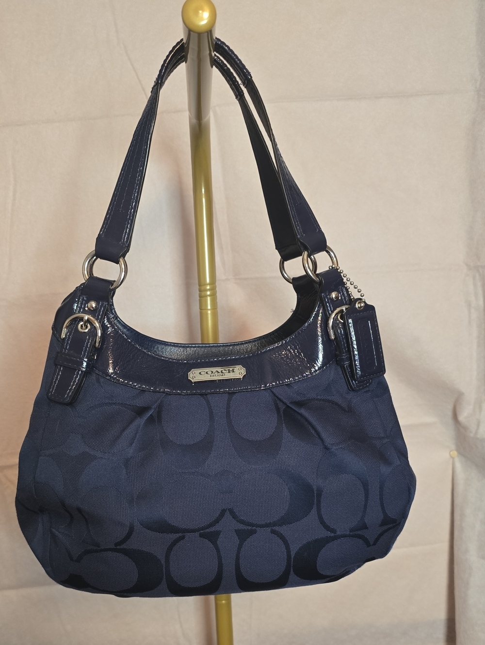 Coach Soho Navy Signature Hobo Bag
